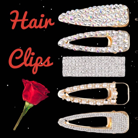 Accessories - 🌹GORGEOUS BLING HAIR CLIPS ALL 5 FOR $35 😊🌹😍💋